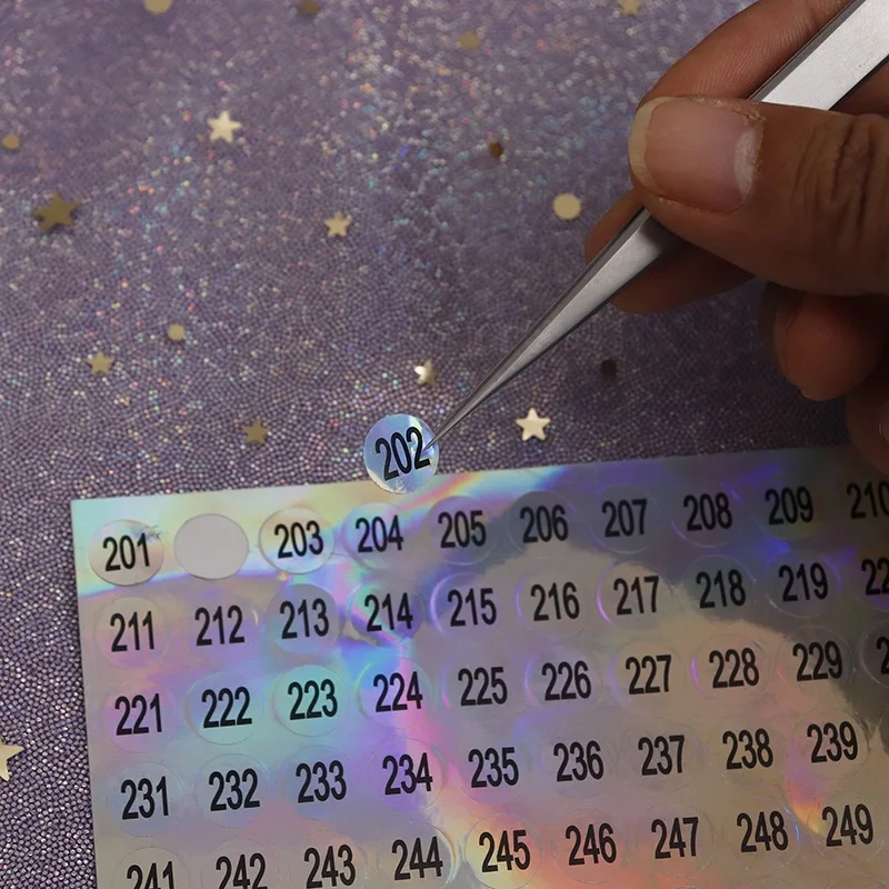 Водонепроницаемый номер 1-300 лазерные этикетки наклейки лак для ногтей помада