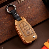 genuine leather car key case cover shell for audi a3 a4 a5 a6 c5 c6 8l 8p b6 b7 b8 c6 rs3 q3 q7 tt 8l 8v s3 keychain