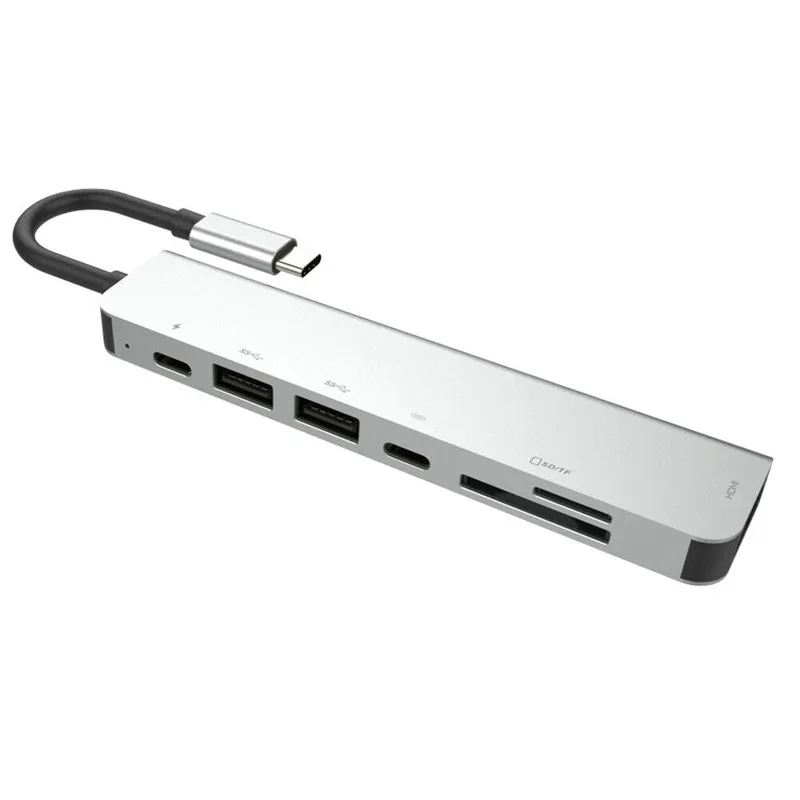 8in1 USB c концентратор thunderbolt 3 Тип c к HDMI 4 к UHD 87 Вт PD Быстрая зарядка USB3.0 концентратор 1000 Мбит/с конвертер передачи Тип c адаптер