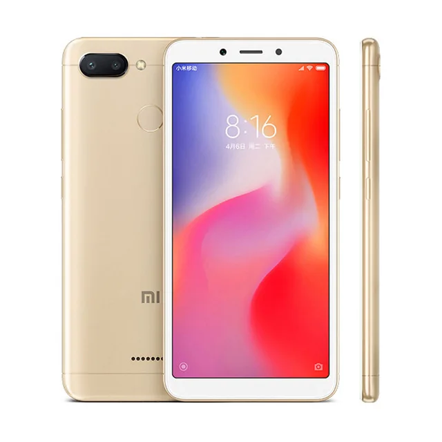 Gold Глобальная версия Xiaomi Redmi 6, 3 ГБ, 32 ГБ, 5,45 дюйма, HD, полный экран, 18:9, смартфон Helio P22, четыре ядра, AI, двойная камера 12 Мп+ 5 МП, CE FCC - Цвет: Gold