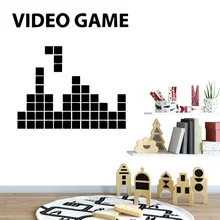 Забавный настенный игровой стикер тетрис для Chrildrens украшения