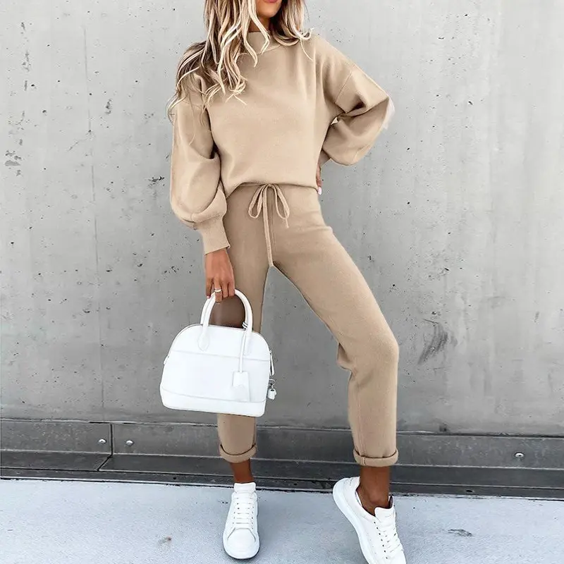 

New Women Autumn Winter Pullover Hoodie + Long Pants Sports Suit Female Sweatshirt Sportswear Suit Tracksuit 2 Piece Set