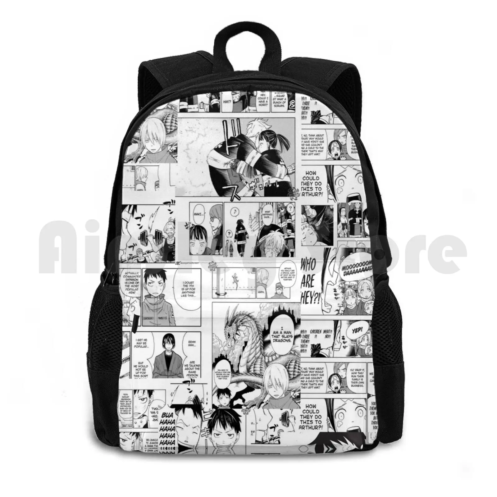 Наружный походный рюкзак с коллажем манга Водонепроницаемый Кемпинг