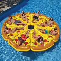 180cm inflatable gaint swimming ring pizza floating row recliner rubber ring mattresses bed water pool toy beach for fun adult