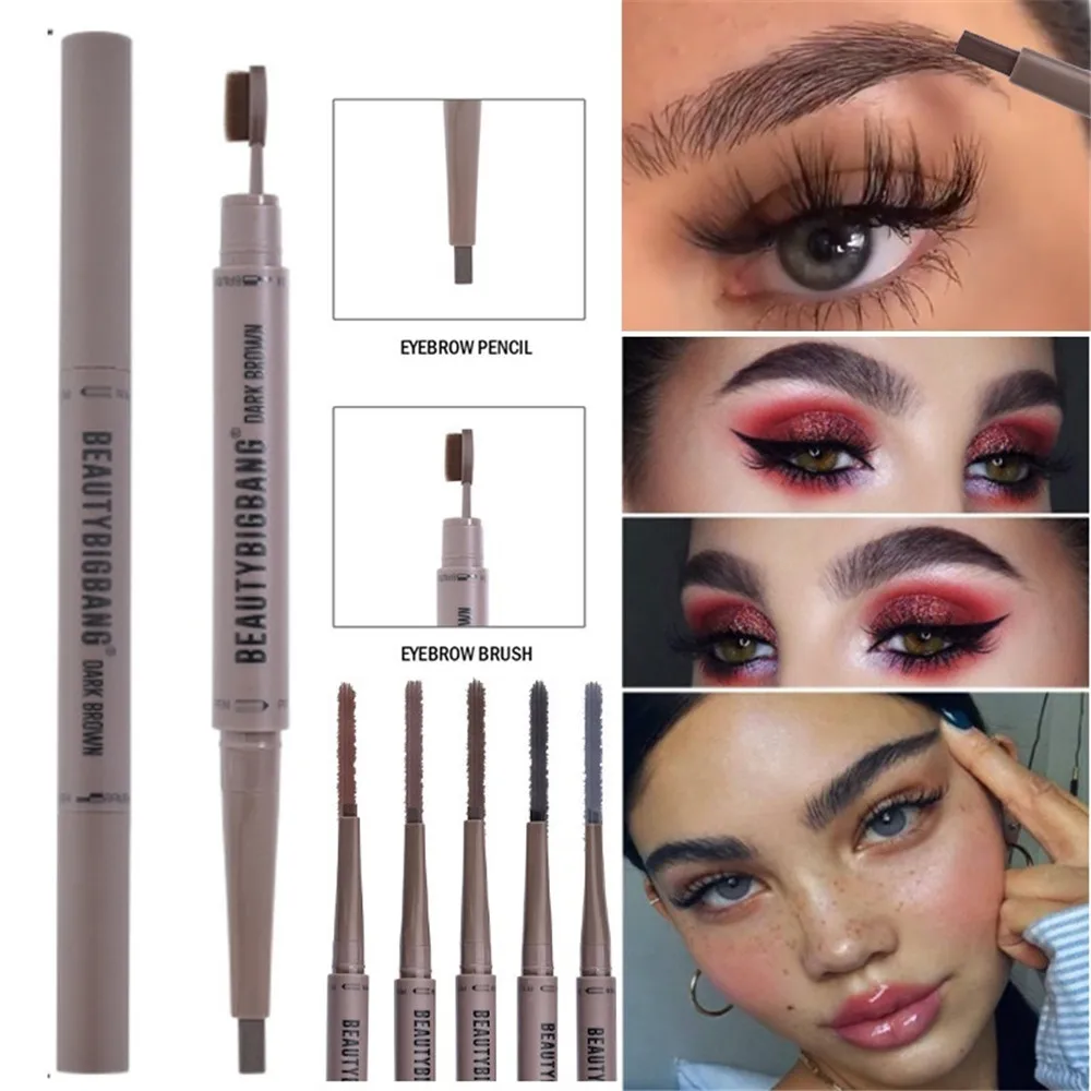 Профессиональный двухсторонний карандаш для бровей Водостойкий черный