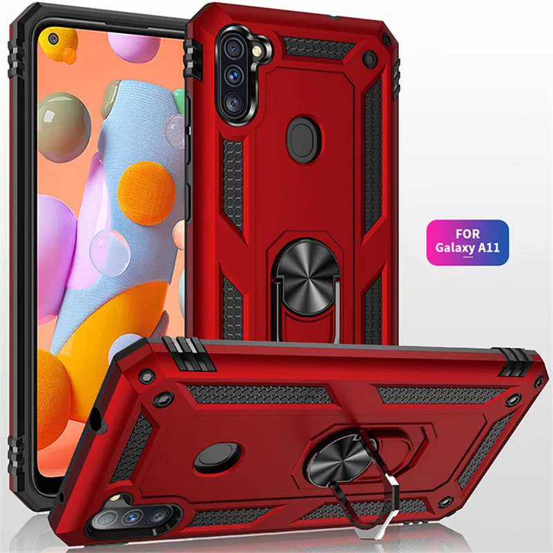 

For Samsung Galaxy A11 Case Magnet Car Ring Stand Holder Cover for Samsung A11 Case SM-A115F/DS 6.4" A 11 M11 Coque Funda Capa