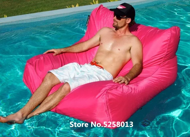 Очень Большой Плавающий матрац, гигантский бассейн боковые beanbag стул на воде, уличная мебель диван-черный