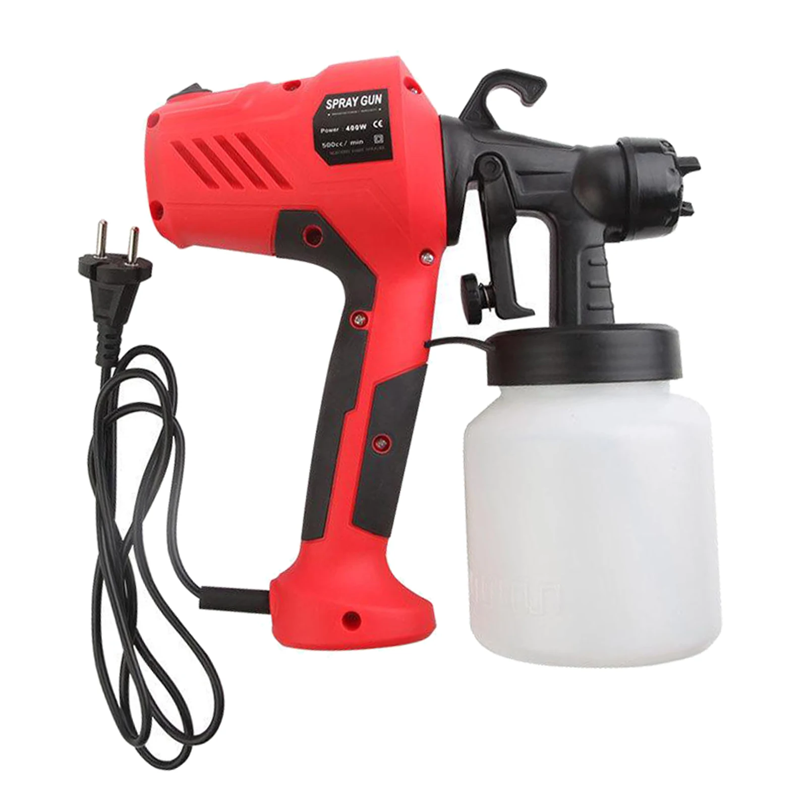 

400W Electric Spray Gun 400ml HVLP Household Paint Sprayer Flow Control Adjustable Easy Spraying EU Plug