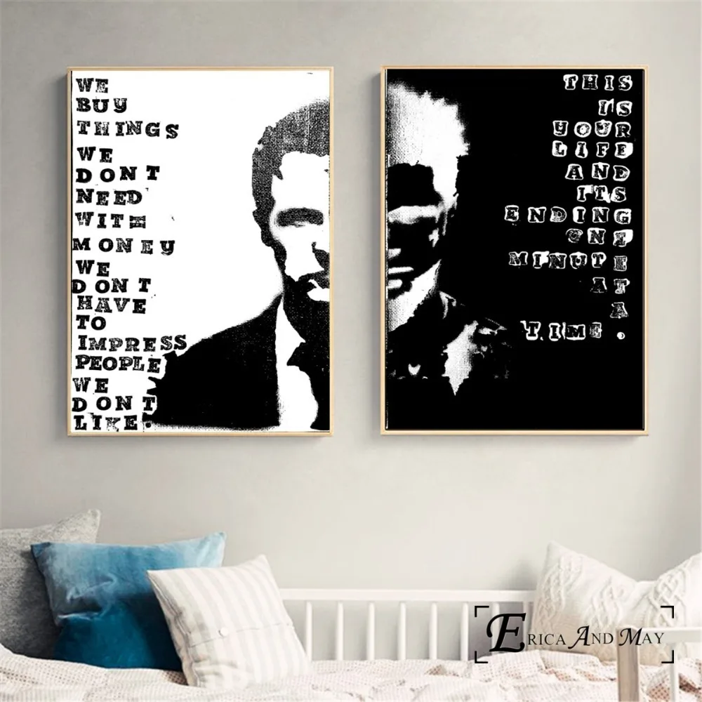 Рисунок по мотивам фильма драковый клуб с двумя лицами холст постеры и принты