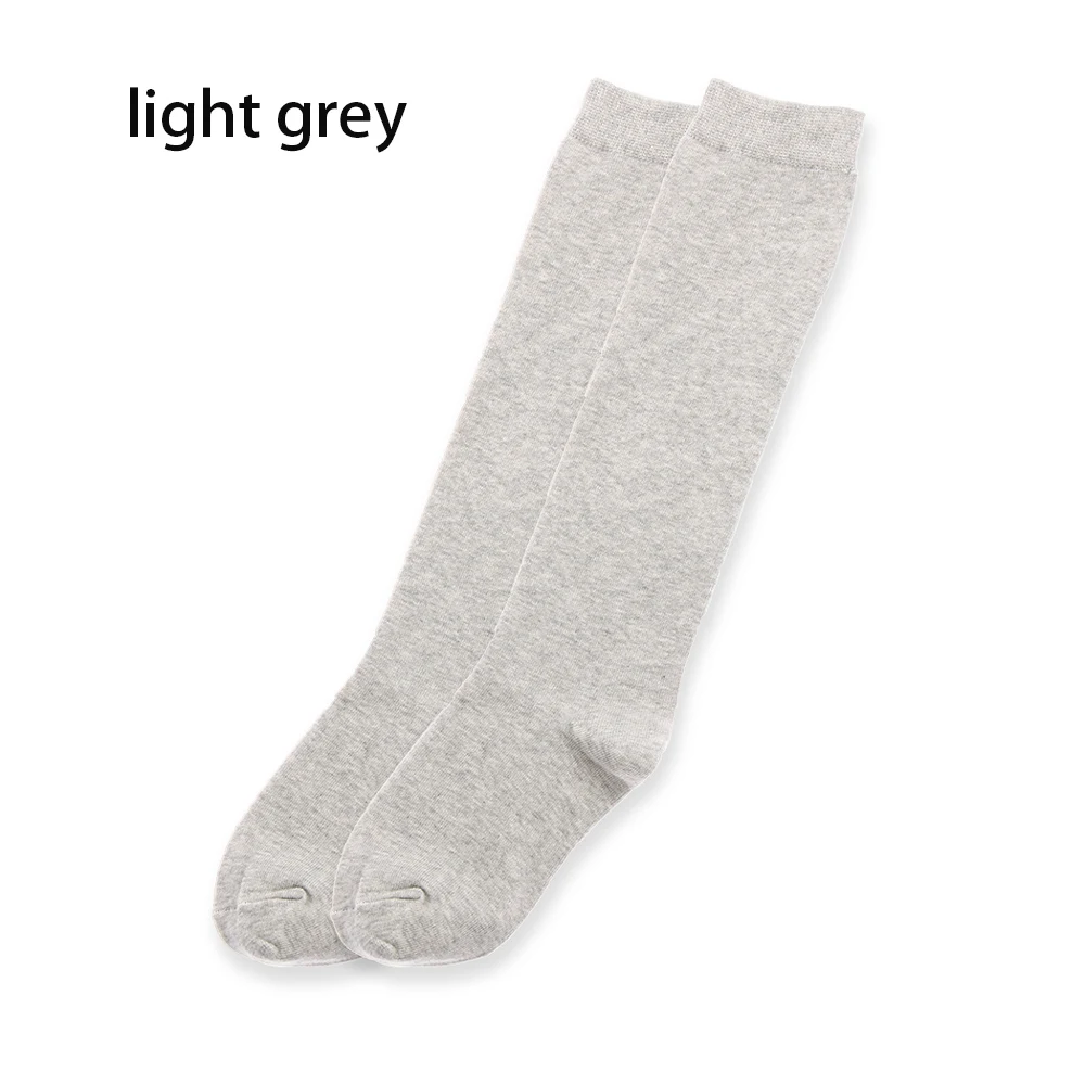 light grey 1 пара новых носков модные чулки повседневные Хлопковые гольфы выше колена акриловые высокие носки женские зимние гольфы для девочек - Цвет: light grey