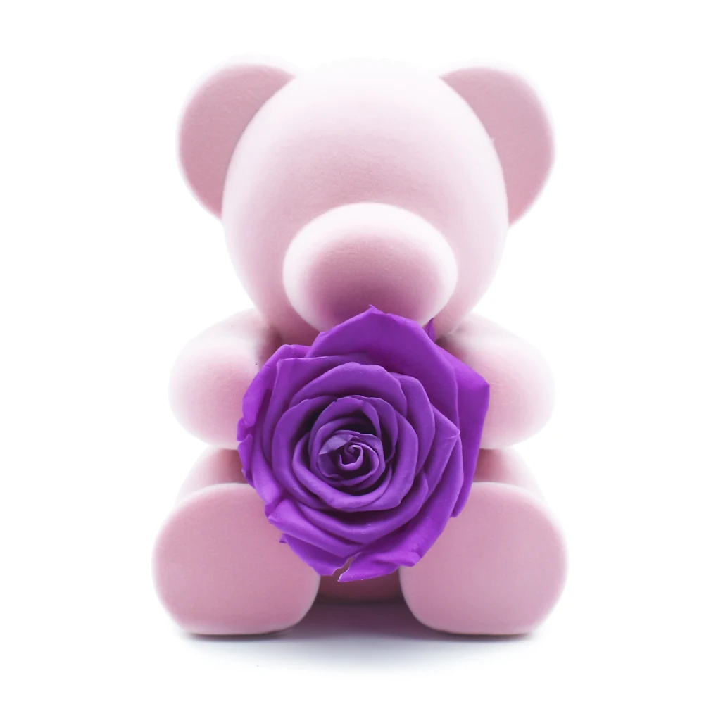 

2021 New Year Gift Rose Bear Purple Forever Flower Valentine's Day Gift Art Ornament Birthday Gift