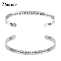 graduation season bracelets wherever you gogo with all your heart stainless steel bangle gift for boy girl student bestfriend