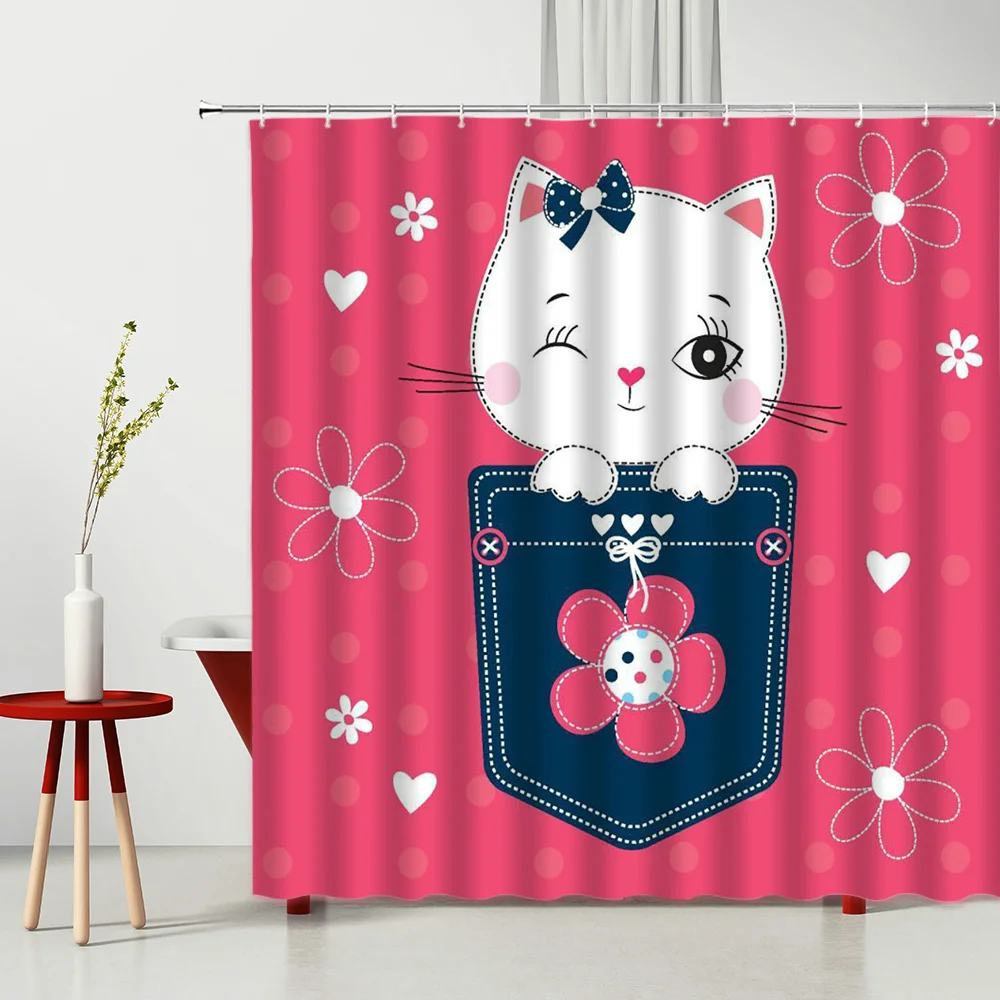

Children Shower Curtains Cartoon Funny Orangutan Shark Bathtub Decoration Bathroom Screen With Hooks Multiple Size