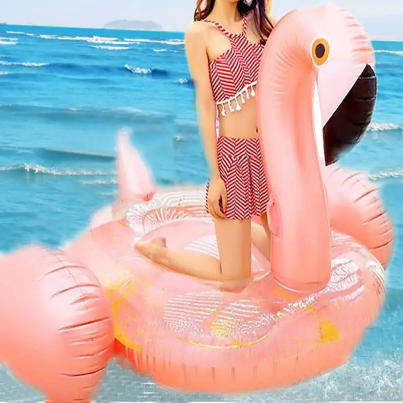 

Summer Beach Circle Inflatable PVC Mattress Swimming Air Bed Water Floating Raft For Adult's Pool Toys With Flamingos Shapes