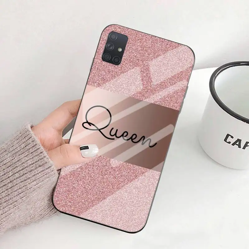 

Soft Pink Princess Love Queen Phone Case For Samsung S6 7edge 8 9 10e 20plus S20 Ultra Note8 9 10pro A72018 Tempered Glass