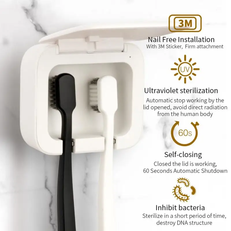 1 шт. домашняя зубная щетка дезинфекция UVC LED глубокий УФ стерилизатор зубных
