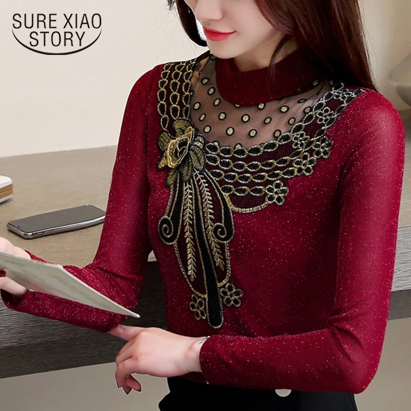 Сезон весна осень Новинка С высоким плотно облегающим шею воротником черные топы