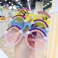 hkna 2022 cute sunglasses child round rainbow sunglasses baby fashion glasses brand design sunglasses child ocean lens spectacle