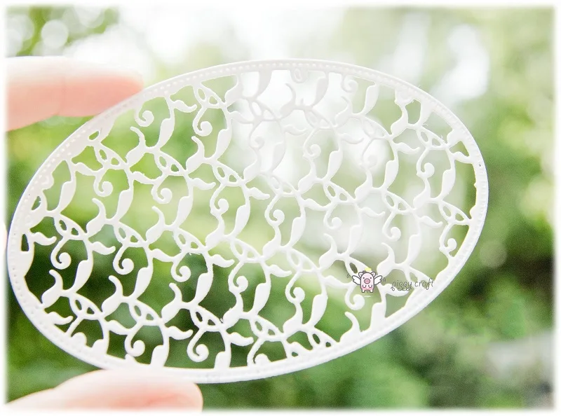 Металлические Вырубные штампы форма для вырезания листьев овальная рамка