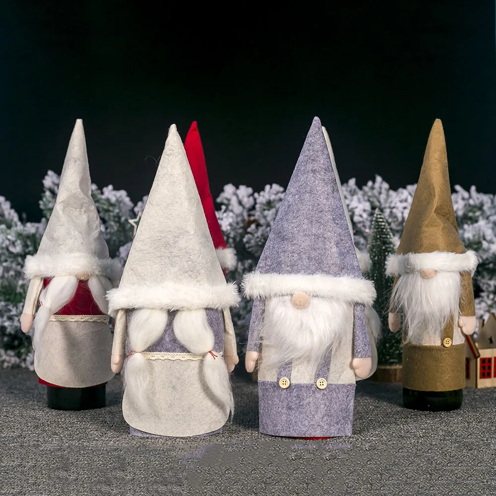 Санта Клаус снеговик олень Рождественская бутылка вина чехол подарочные сумки