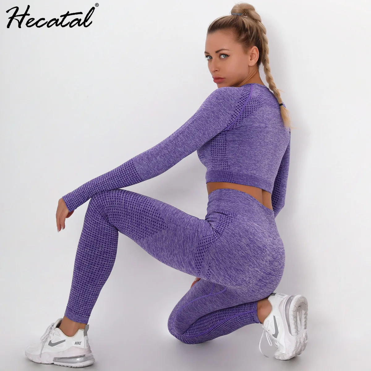 

Hecatal Yoga Set Seamless Yoga Sets Women Gym Clothes 2 Piece Set Women Workout Clothes for Women Leggings Fitness Clothing