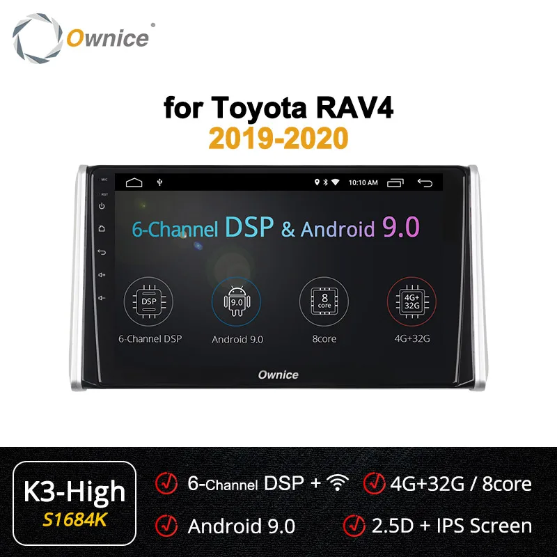Ownice k3 k5 k6 2 Din 360 панорама DSP SPDIF Восьмиядерный Android 9,0 Автомобильный мультимедийный для Toyota RAV4 РАДИО 4G gps Navi - Цвет: S1684 K3 HIGH