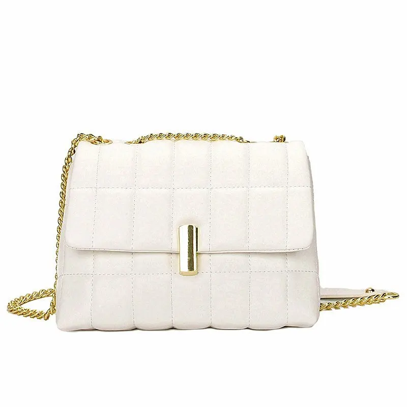 

Small Lattice Pu Leather Crossbody Bags for Women 2021 Spring Luxury Trendy Chain Travel Shoulder Handbags and Purses