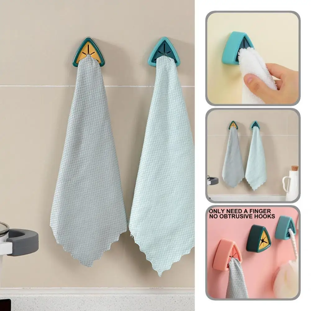 

Portable 4Pcs/Set Attractive Punch-free Multi-use Tower Hook Long Lasting Towel Holder Space-saving for Dorm