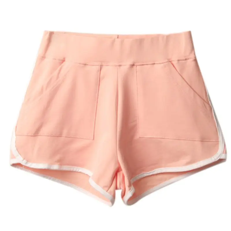 

Women Sport Shorts Solid Color Elastic Waist Gym Workout Sexy Pockets Hot Short Pants
