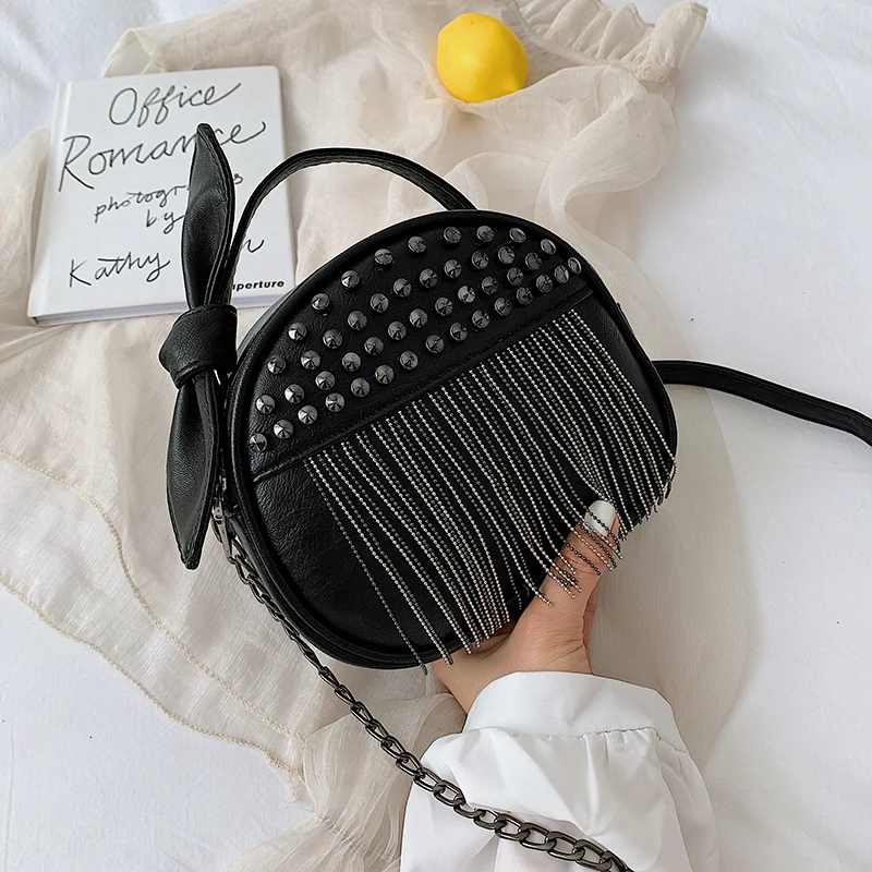 Женские сумки 2020 новые милые PU кисточкой мобильный телефон мини сумка цепь