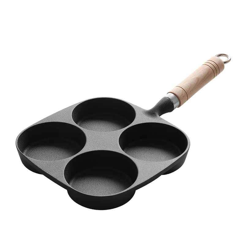 Сковорода 4-в-1 утолщение железа жареное яйцо сковородка для омлета антипригарная