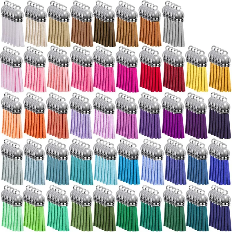 

250Pcs/Set Keychain Tassels Bulk Colored Leather Tassel Pendants for DIY Keychain and Craft