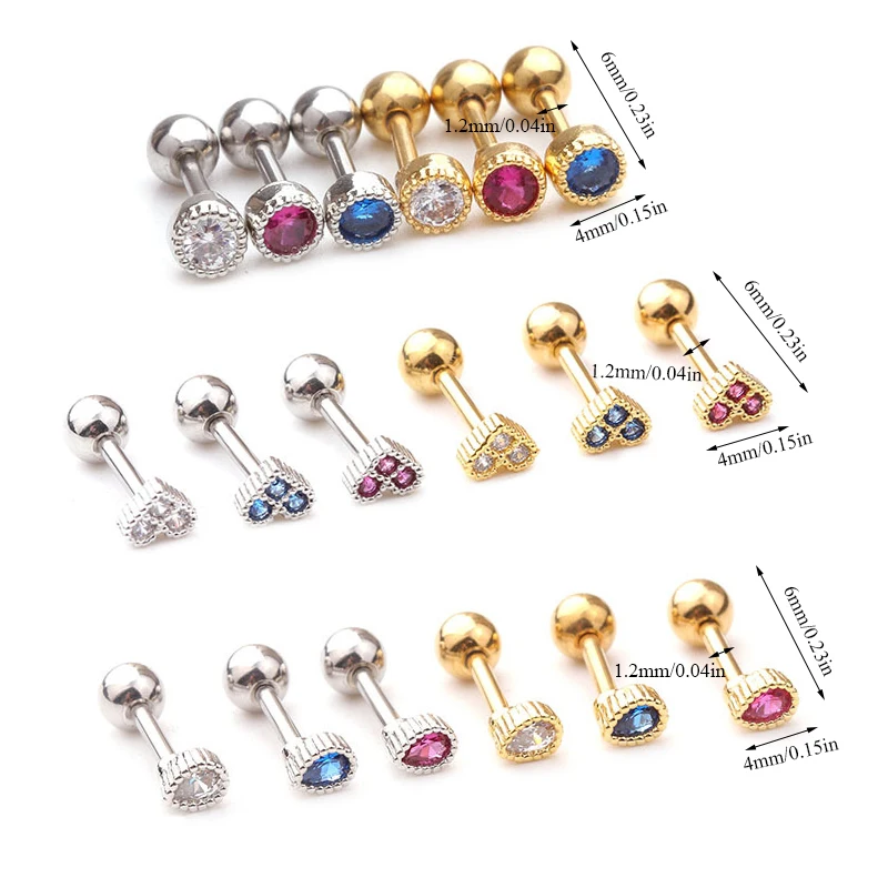 Новые круглые слеза из нержавеющей стали сердце пирсинг спираль маленькие