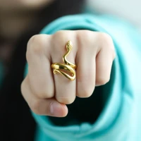 fashion punk style cobra snake adjustable rings for women men rock nightclub jewelry stainless steel party anniversary charmgift
