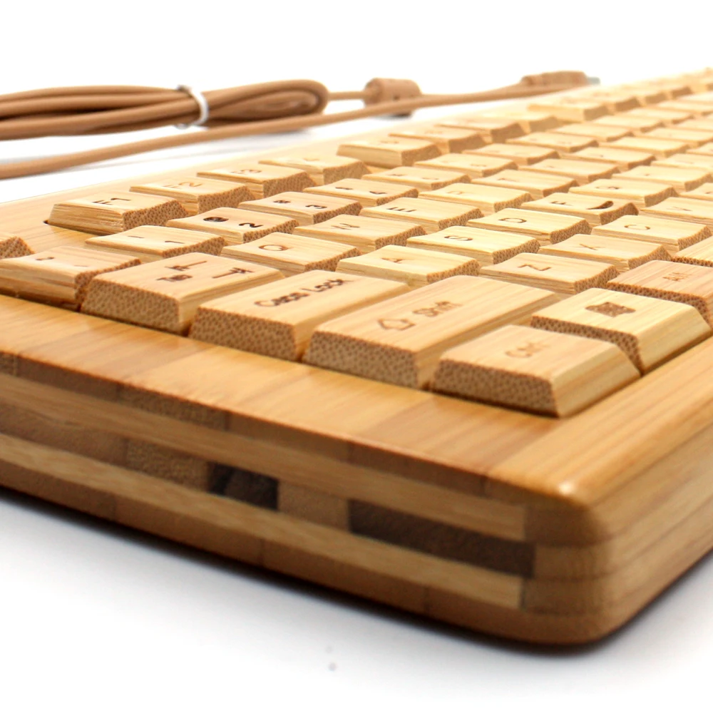 Techase стандартная клавиатура игровая KU308 бамбуковая мембранная клавиатура многофункциональная деревянная клавиатура Mekanik Klavye Teclado Gamer