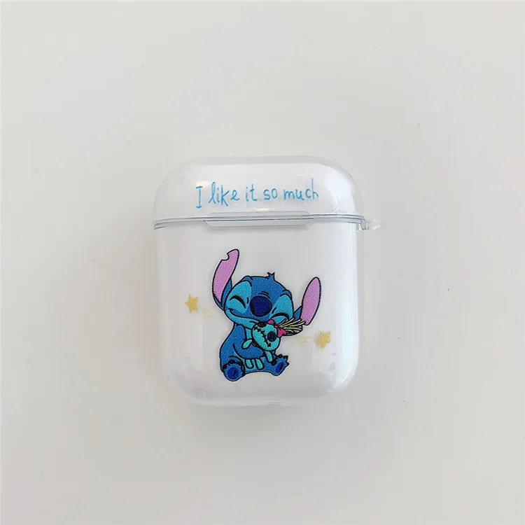 Color 1 Для Airpods чехол синий Bluetooth беспроводные наушники защитный чехол Ститч Дораэмон прозрачный мягкий для Apple Airpods зарядка сумки - Цвет: Color 1