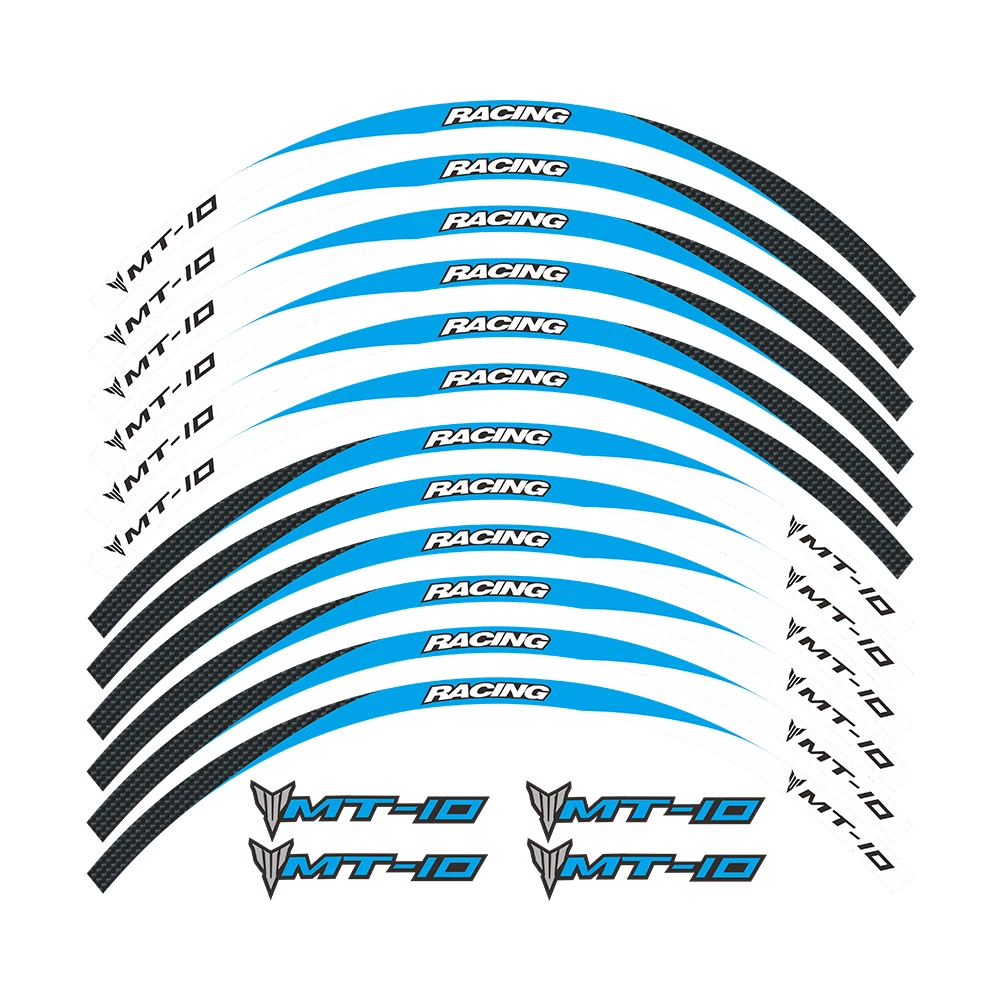 Наклейка для внешнего края переднего и заднего обода мотоцикла высокого качества 17 дюймов с отражающим покрытием и защитой от воды для YAMAHA MT-10.