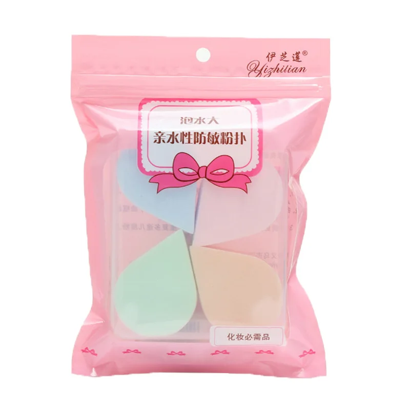 

4 шт. губка для макияжа с водопадом, гладкая Влажная и сухая губка для нанесения всех типов косметических средств