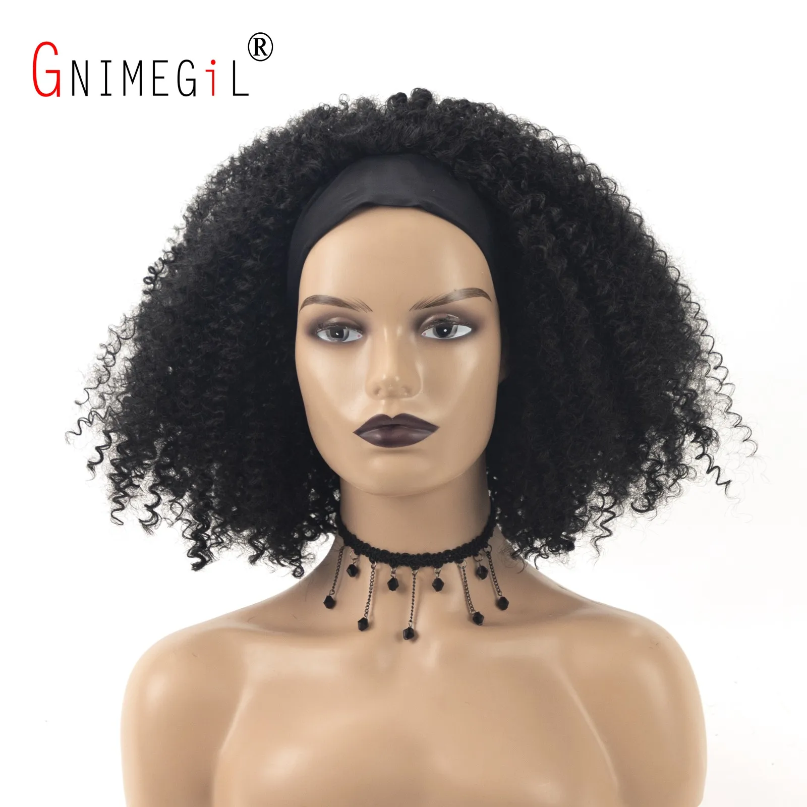 GNIMEGIL Синтетические Искусственные бриджи Короткие афро кудрявые вьющиеся волосы
