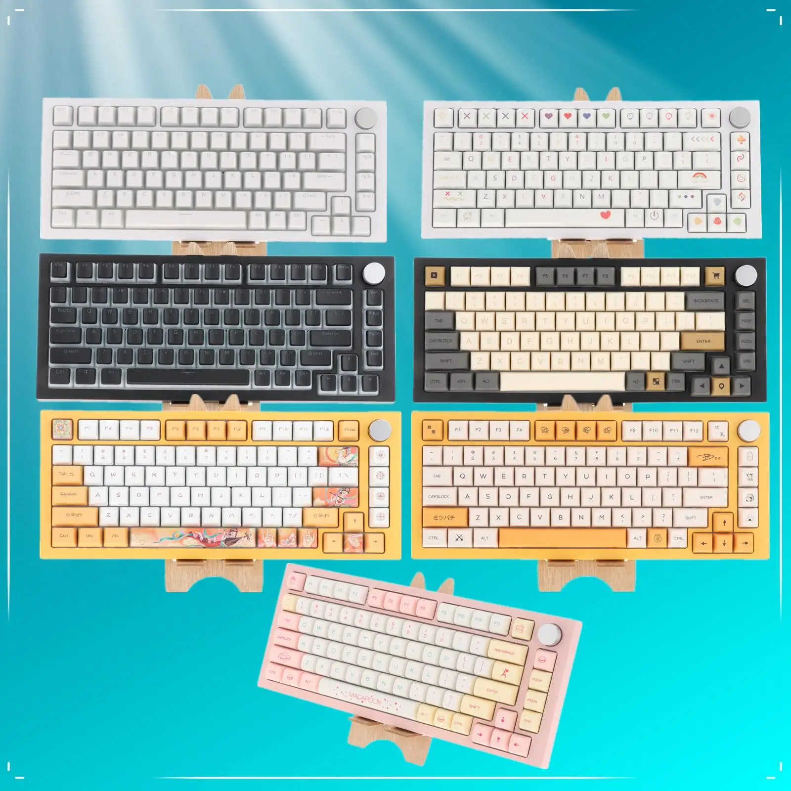 

NextTime75 3/5pin Hot Swap Gasket Mechanical Keyboard Diy Kit Pbt Keycaps Macaron Theme Key Caps for Cherry Mx Switch