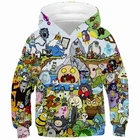 Детские толстовки с рисунком аниме приключений и времени, свитшоты с капюшоном для мальчиков и девочек на весну и осень, Детская уличная одежда, пуловер, одежда