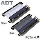 Удлинительный кабель для видеокарты ADT R33UF-TU PCIe 16x PCI-E X16 4,0 Full Speed Silver Black для шасси ITX A4 Double Reverse