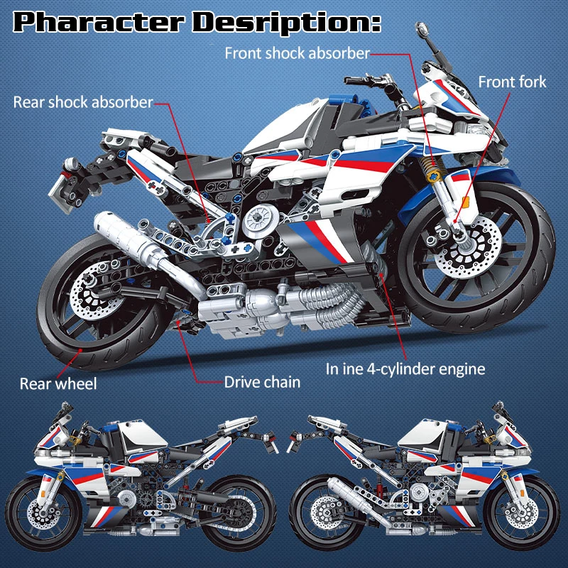 

Diy Bricks Set Toys Technical Moc Famous Race Motorcycle Model Building Blocks Education Holiday Brithday Gifts for Children