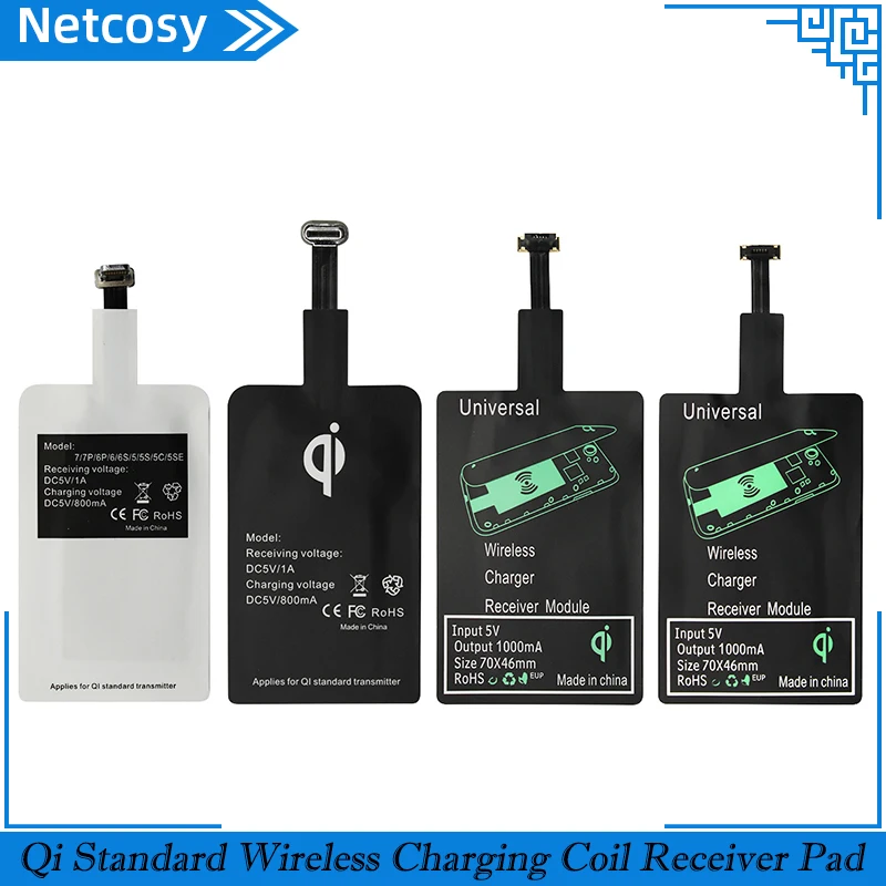 Ультратонкая зарядная катушка Qi Standard ультратонкий приемник для iPhone 6P 6SP 7 7P Samsung