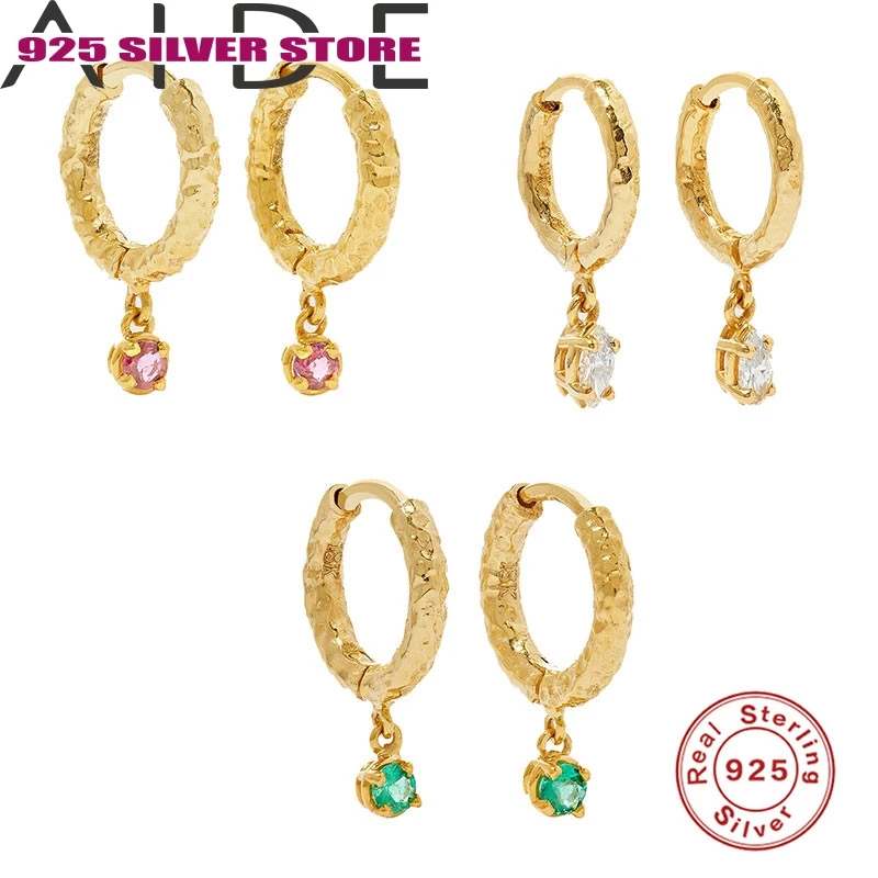 

Aide 2020 European and American Cross-border New Fashion High-end Wrinkled Zircon Earrings Hoops Earrings for Women