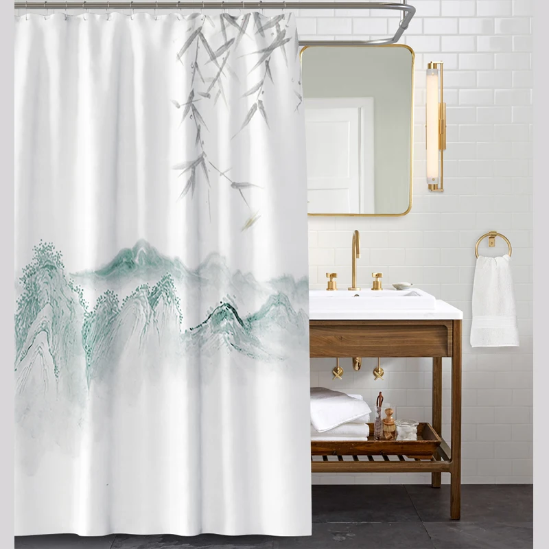 

Landscape Painting Shower Curtains Waterproof Anti-mildew Bathroom Curtain with Hooks Bath Curtain douchegordijn landschap T300