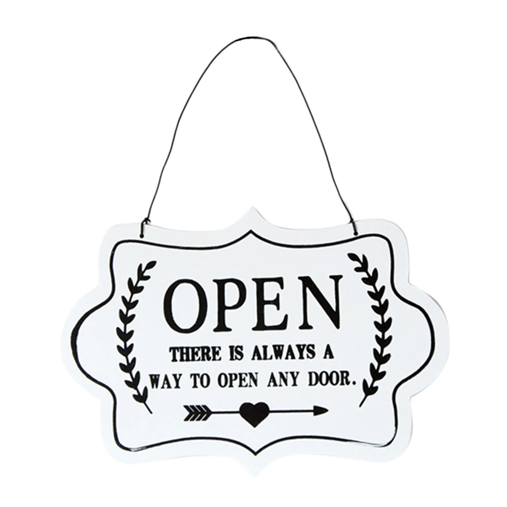 

Natural Wooden Plaque Decor Open and Closed Sign for Cafe, Restaurant, Store