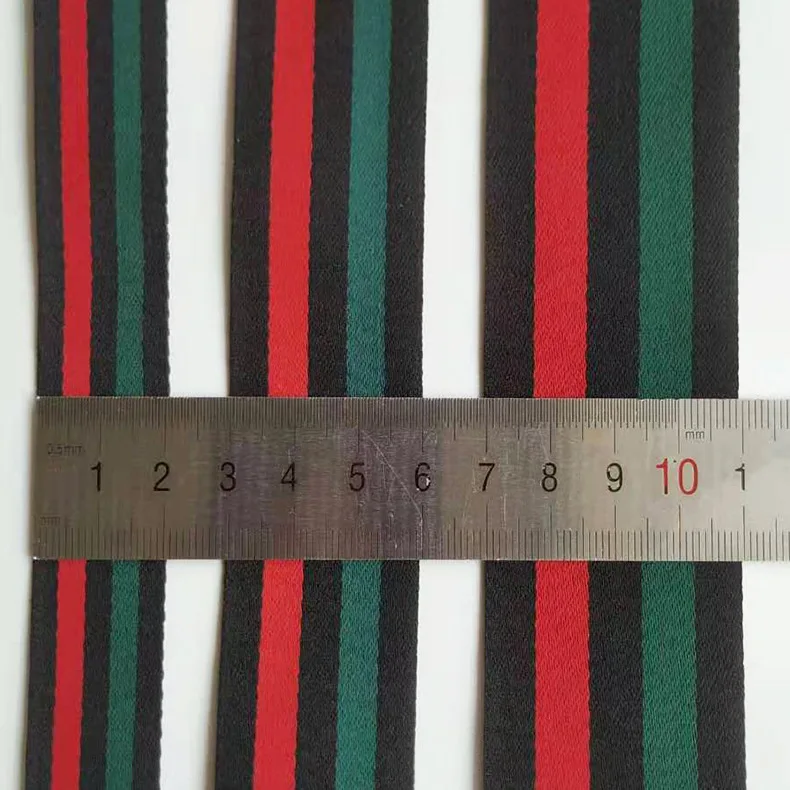 

12M 4cm Black Red Stripe Webbing birthday gift tape DIY pant T-shirt ribbon bow time collar bowknot household sewing accessories