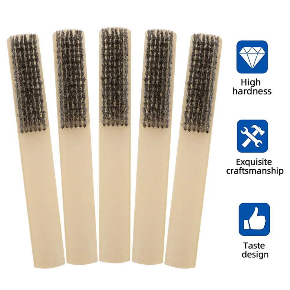 

5Pcs Useful Steel Wire Brushes Practical Scratch Cleaning Brushes (Beige)