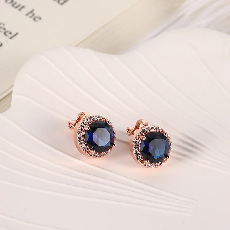 

Classic Non Pierced Clip on Earrings Ear Clips Women See Bule Crystal Wedding Earring Bijoux Brincos Friend Gift Jewelry 2022